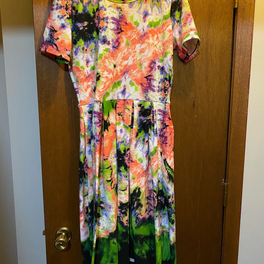 Lularoe tie dye Amelia.  Unicorn